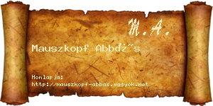 Mauszkopf Abbás névjegykártya
